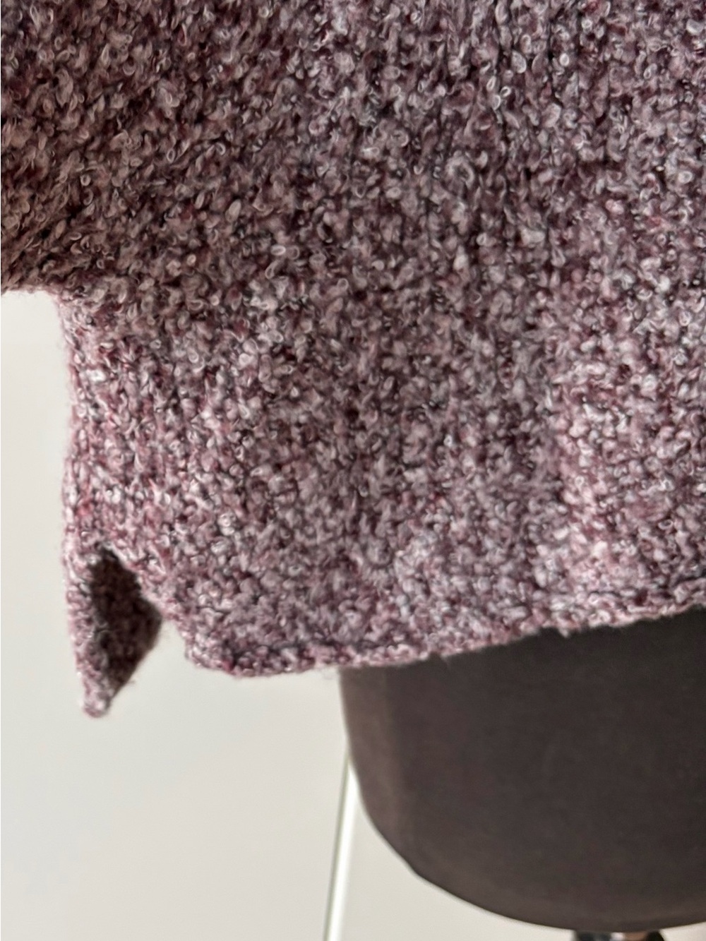 Free People BFF Cowl Neck Sweater Brown Burgundy Heathered Oversized XS - Picture 6 of 13